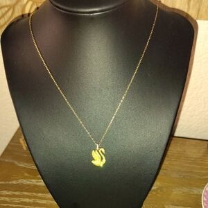 Gold Swan Pendant Necklace